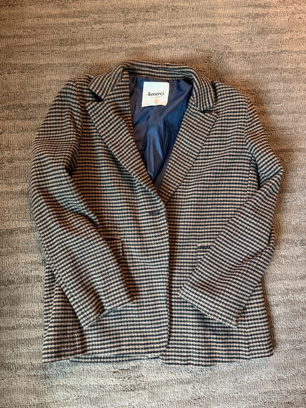 &Merci Houndstooth Blazer – Women’s Small – Structured Jacket